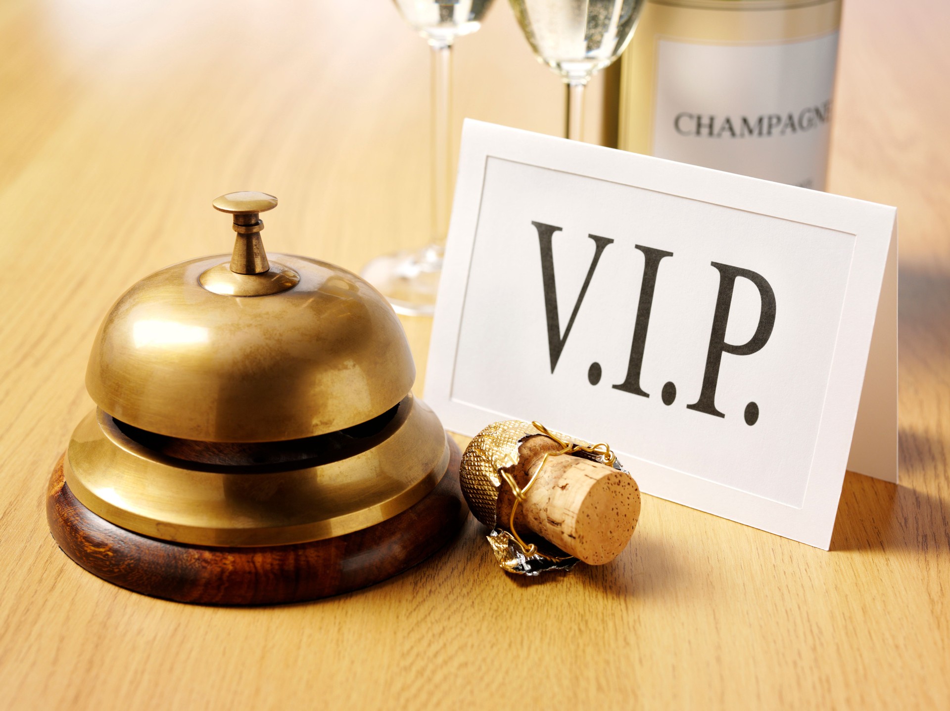 V.I.P. Card and Bell on the Concierge Desk